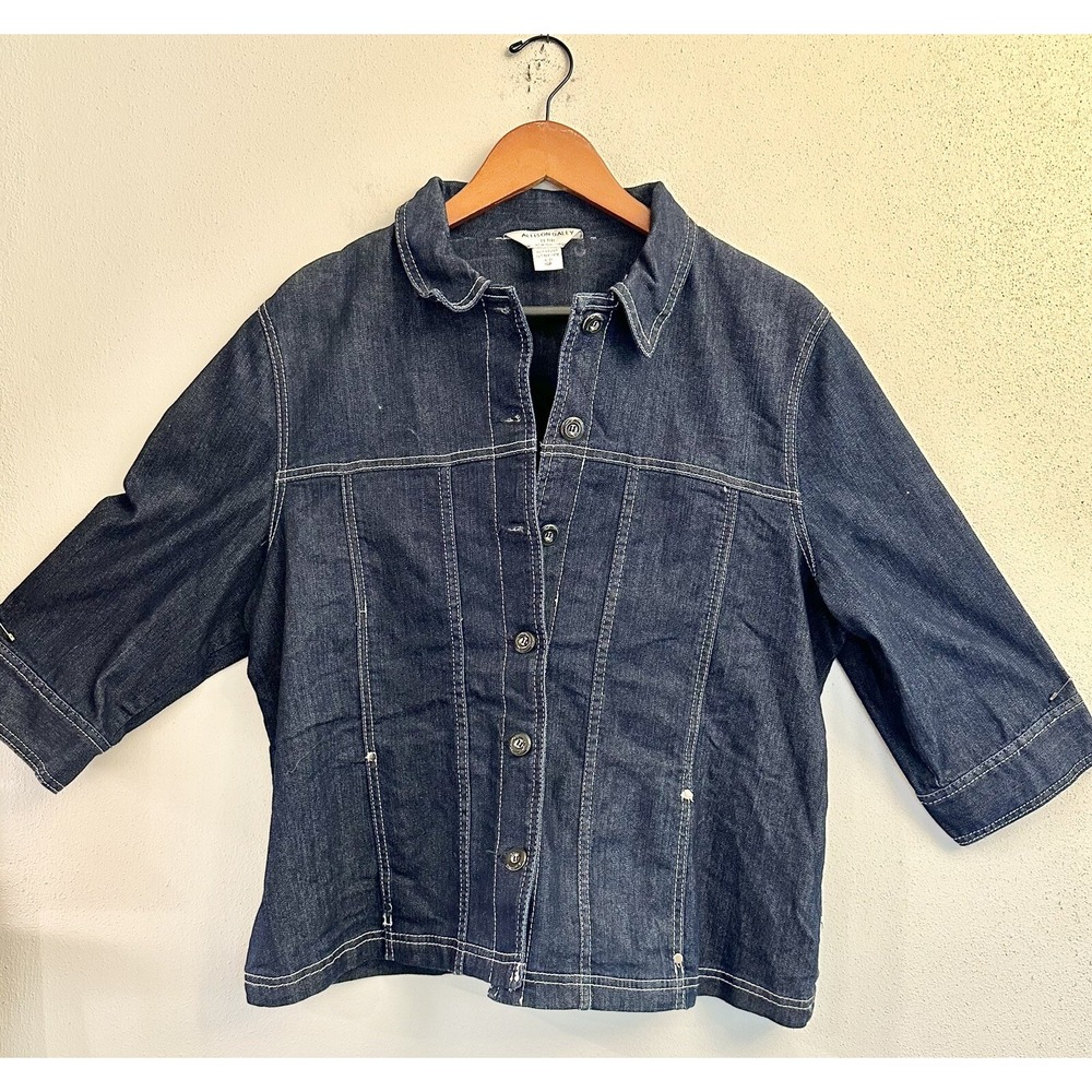 Allison Daley 3/4 Length Sleeves Blue Jean Jacket‎ Coat size 14P